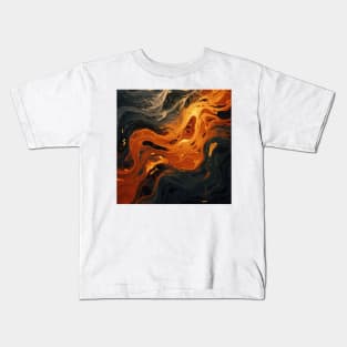 Stylized Liquid Stone Surface Kids T-Shirt